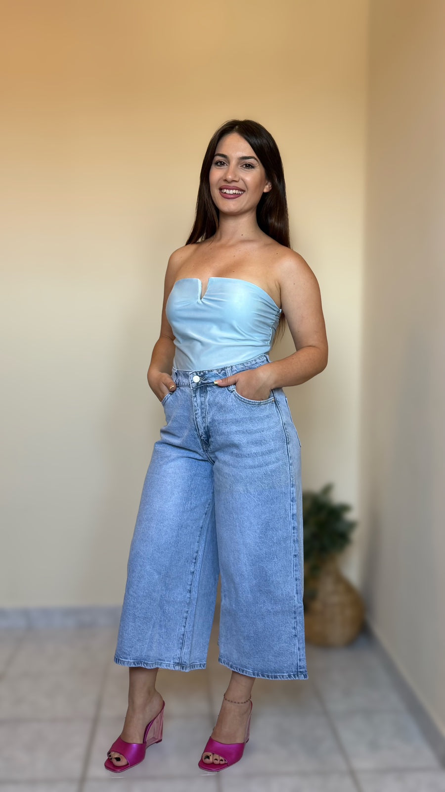 jean baggy βερμούδα