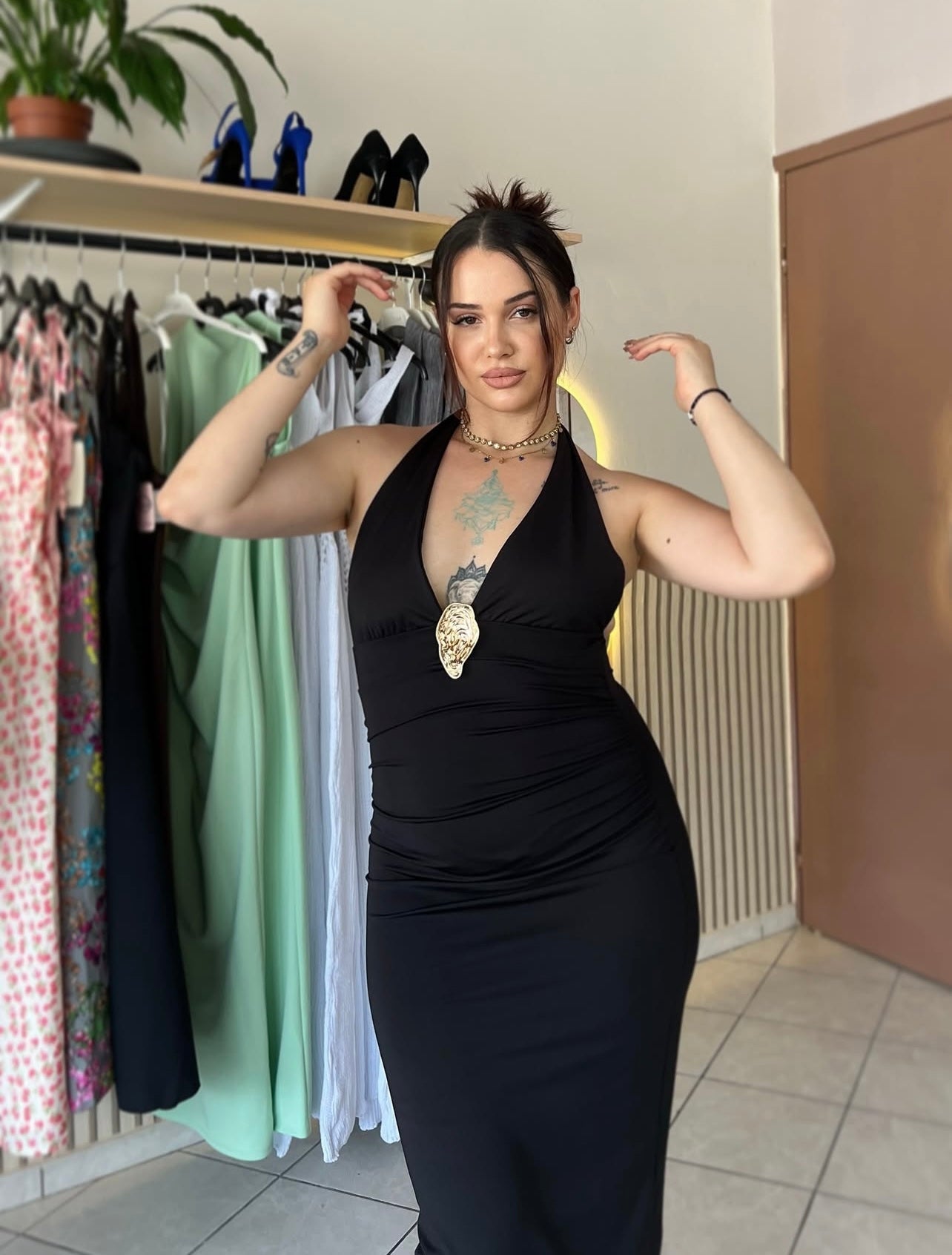 Maxi open-back dress