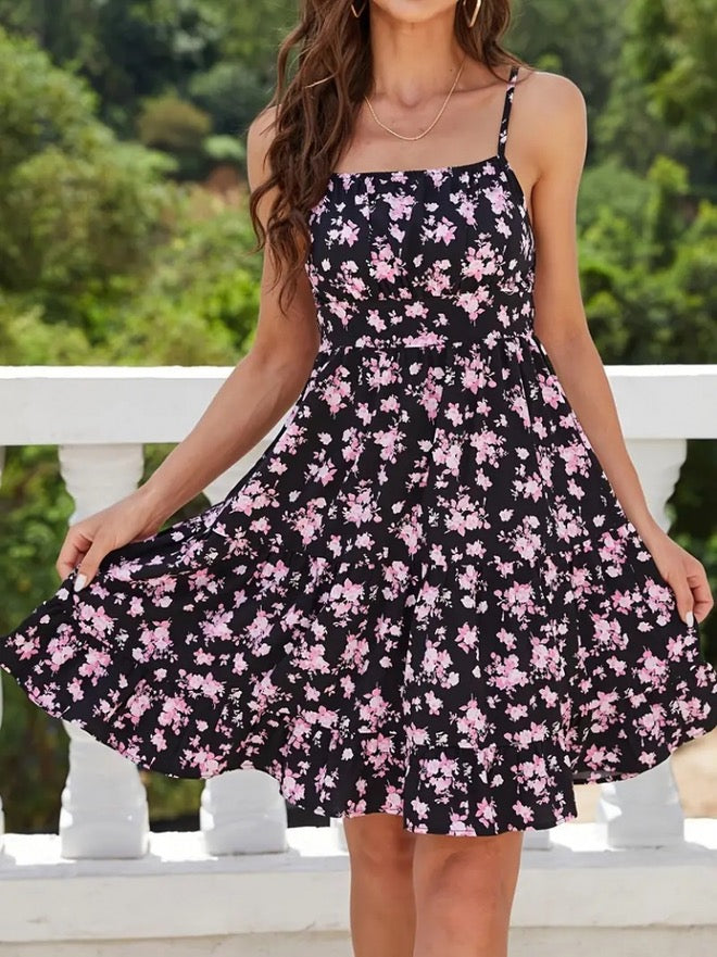 Black floral dress